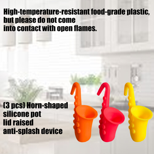 3Pcs Universal Silicones Pot Lid Lifter Saxophone Shape For 1