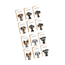 Carte de vœux d'anniversaire chien de dessin animé, 12-style A