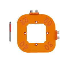 Fraser corner radius template, woodworking tool with trimming knife, trimming tool, portable, multipurpose, clearly marked, R30 to R50