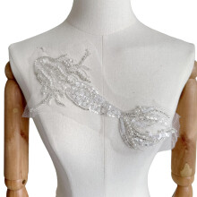 Embroidered applique, embroidery, fishscale patching, for sewing on, embroidery, sequins, applique for wedding dress