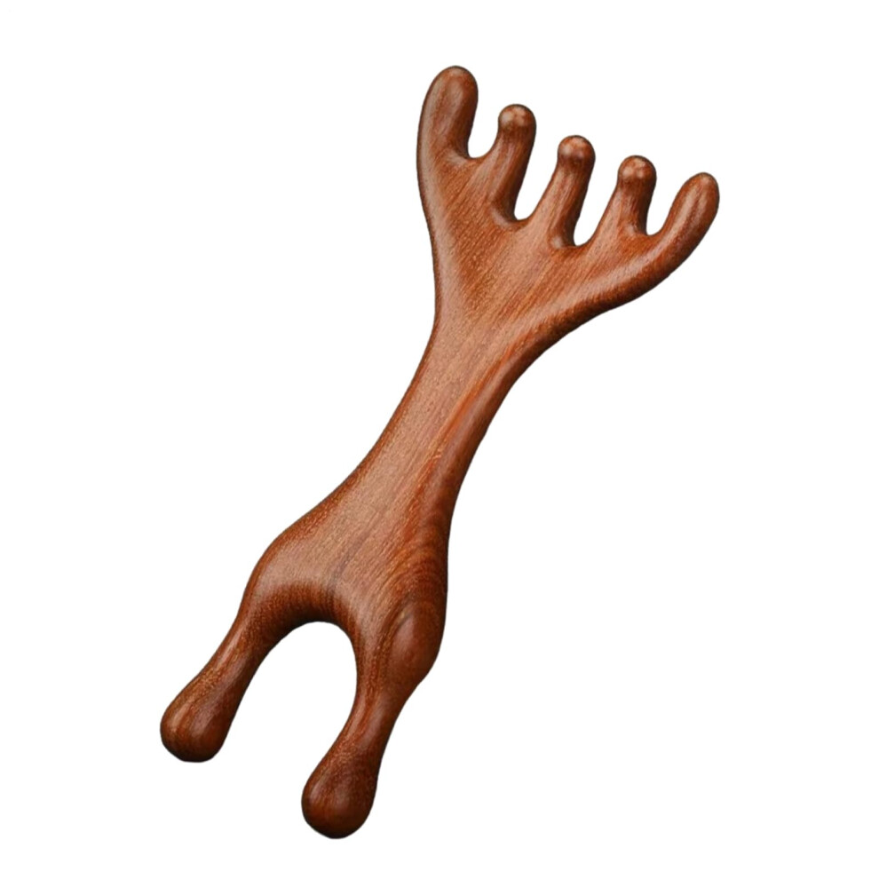 Unisex Sandalwood Massage Comb, Sandalwood Scalp Massager, Deer Antler Comb, Head Meridians Massagers, Deer Antlers Wide Tooth Comb, Antler Frog Comb