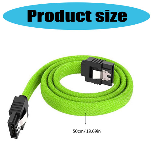 Schnelle Geschwindigkeit SATAIII 6 Gbit/s Kabel Nylons-Grasgrün 2