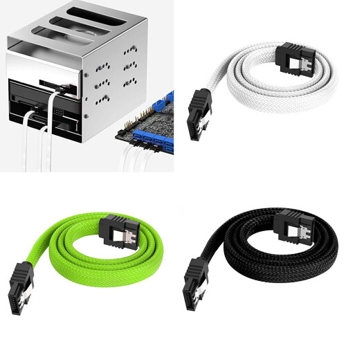 Schnelle Geschwindigkeit SATAIII 6 Gbit/s Kabel Nylons-Grasgrün 1