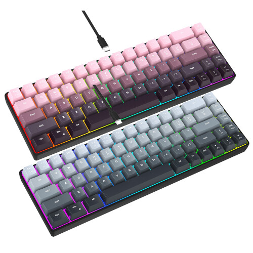 Spill Resistant Wireds Keyboards 68 Key Frame 25-Gradient pink 1