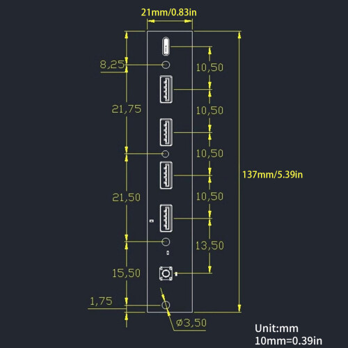 PC-Gehäuse Front-IO-Modul 5 USB-Port einschließlich USB-Schwarz 1
