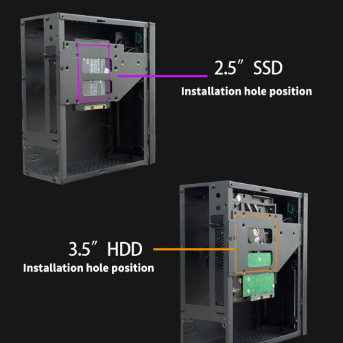 ITX computerchassis Miniatuur metalen frame Verticale 2