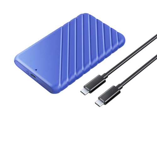 USB3.0 Externes Festplattengehäuse,-Blauer USB C auf USB C