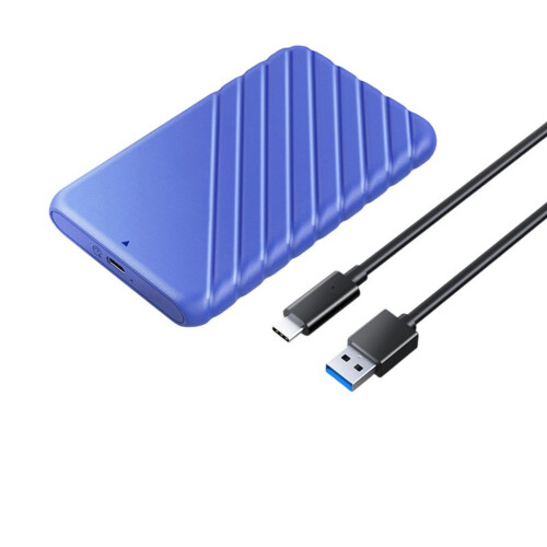 USB3.0 Externes Festplattengehäuse,-Blauer USB A auf USB C