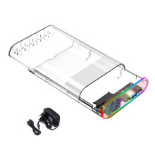 2,5 3,5 Zoll Festplattengehäuse USB3.0 Transparentes Gehäuse mit