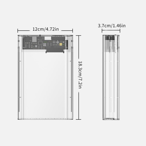 Transparent External Hard Disk Case TypeC3.1 Fast Data Transfer 2