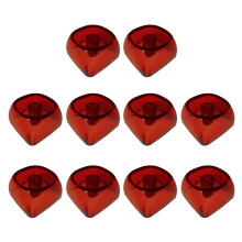 10Keys MOA Profile Transparents Crystal Blank 1U Keycaps-Red
