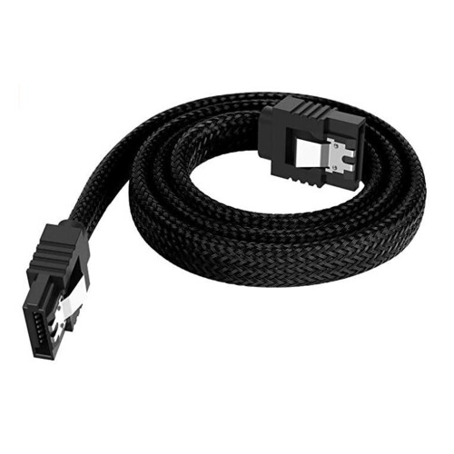 Thin SATA3.0 6GB/s Computer Cable 50cm Nylons Meshes-Black