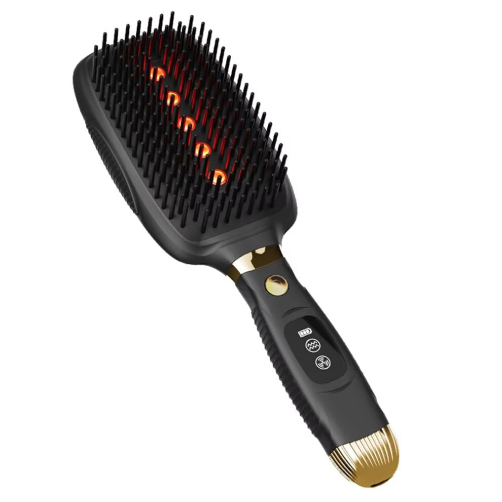 Red/Light/Black Hair Growth Comb With Ems Microcurrent, Infra Therapy, Scalp Massage Hair Brush With Vibration Function,