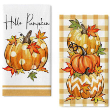 Lot de 2 torchons de cuisine pour Thanksgiving – Torchons à -Vert