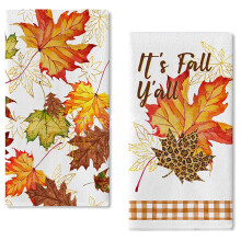 2-pack Thanksgiving-keukenhanddoeken - Vaatdoeken met-Bruin