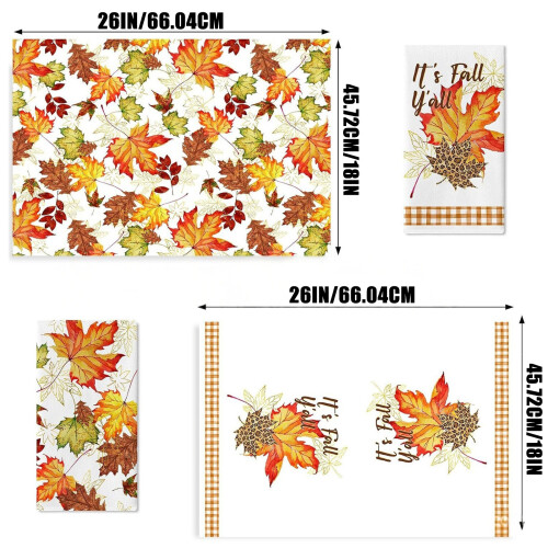 Lot de 2 torchons de cuisine pour Thanksgiving – Torchons à-Vert 1