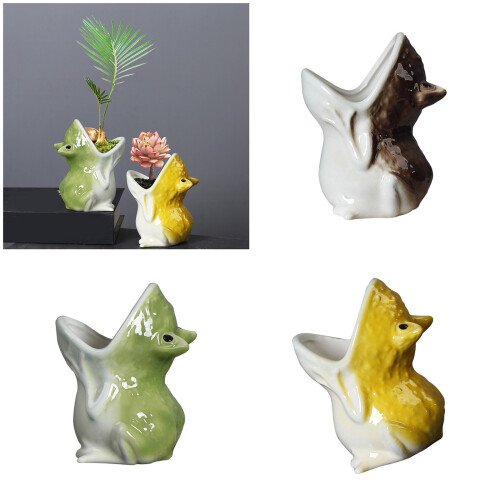 Artistic Frogs-Shaped Planting Premium Ceramic Materials-Green 2