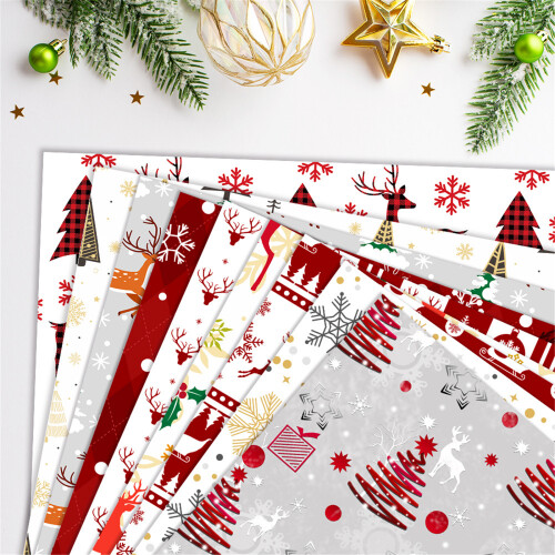Christmas Celebration Wrapping Sheets With Reindeer-Style E 1