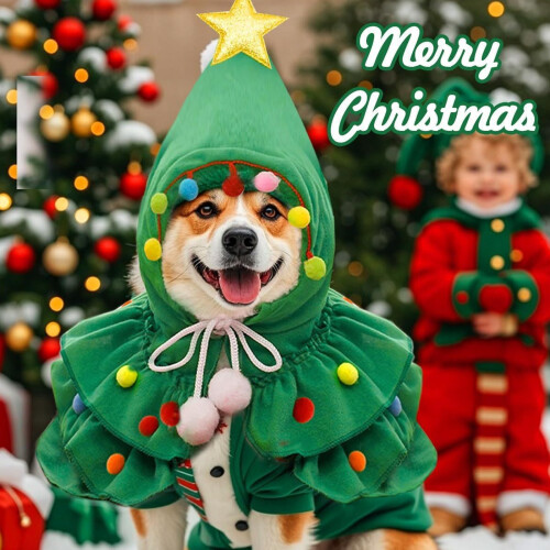 Pet Party Costume Tree Outfit Quick Fastening Design-Split 1