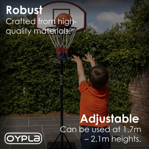 Oypla Professional Kids Adjustable Portable Basketball Net 1.7m - 2.1m 2