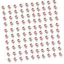 100Pcs Christmas Craft Beads Snowman Charm Bead 16x20mm-A