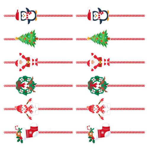 Weihnachtsparty-Papierstrohhalme, Einweg-Trinkgeschirr,