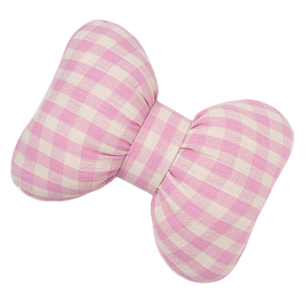 Checkered Bowknot Design Lumbar Support- Waist Pillow Pink 7696001431641
