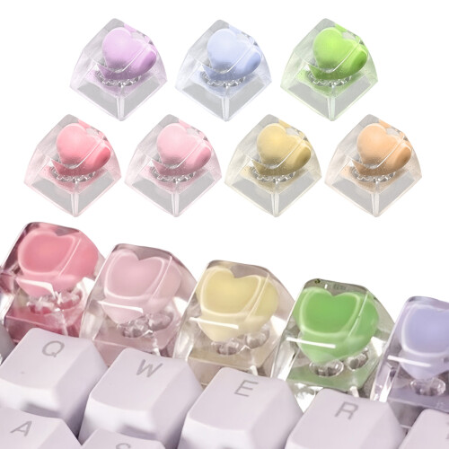 Unique Heart Pattern Keycap SA for MX Switches Mechanical-Pink 2