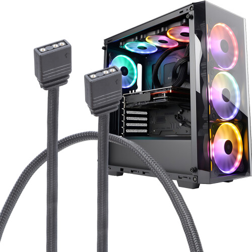 3Pin ARGB Extension Cable Wire for Chassis LED Strips and-30cm 2