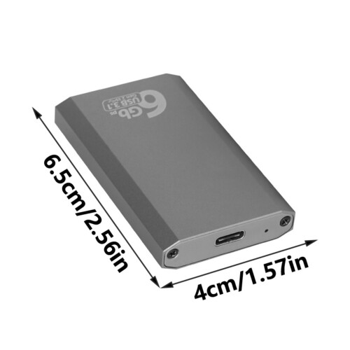 Aluminum mSATA External Drive Enclosure Fast USB 3.1 Heat 2