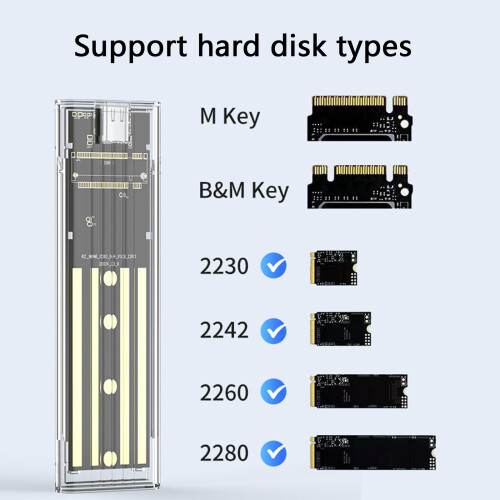 M.2 Soild Disk Case For NVME / Optional Protocols-NGFF protocol 2