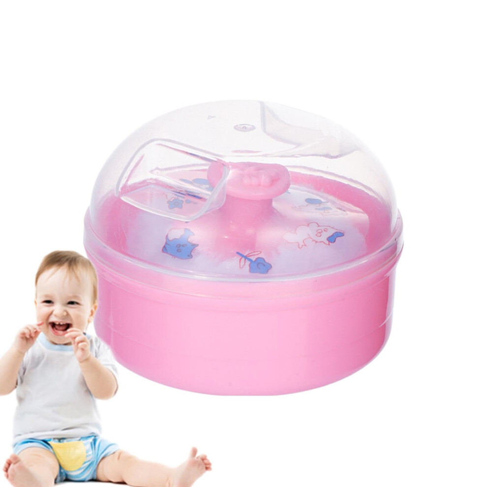 Pink Body Dust Applicator Powder Applicator With Dust Container Mango Aesthetic Compact 3.54 X 3.54 X 2.48 In