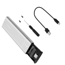 Boîtier M.2 en aluminium, adaptateur de boîtier M.2-Argent 10 Go