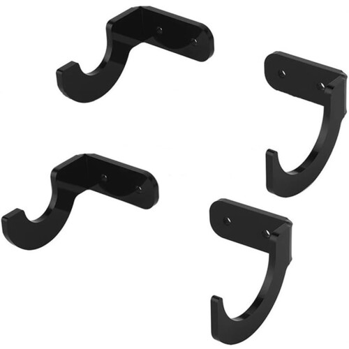 Baseball Bat Holder 2Piece Horizontal Wall Mount, Black, WallMounted Bat Display for Standard Bats 2