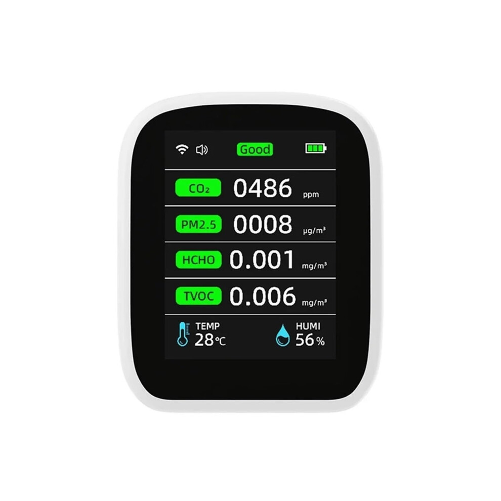 8in1 Wifi PM1.0 PM2.5 PM10 CO2 TVOC HCHO Temperature And Humidity Tester Indoor Air Quality Monitor CO2 Detector