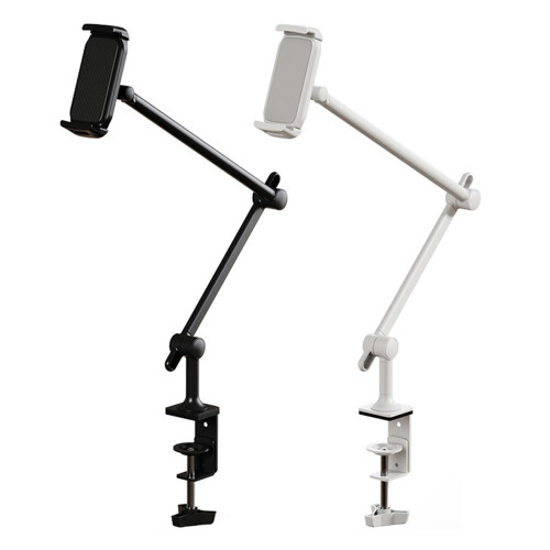 Adjustable Tablets Desk Mount with Swivels Arm Heavy Duty-Black 1