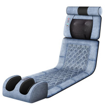 Massage Mat With Heat Pads For Back Pain Relief, 10 Vibrating Motors, Kneading Massage, Neck Spine Back Vibration, Blue