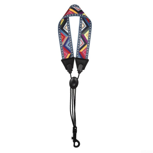 Adjustable saxophone neck strap for soprano and tenor instruments with secure hook (F73)
