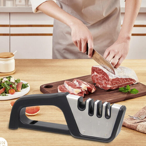 Scissors Sharpener  Manual Sharpening Tool with Protective Cover, Safe Sharpening Stone 1