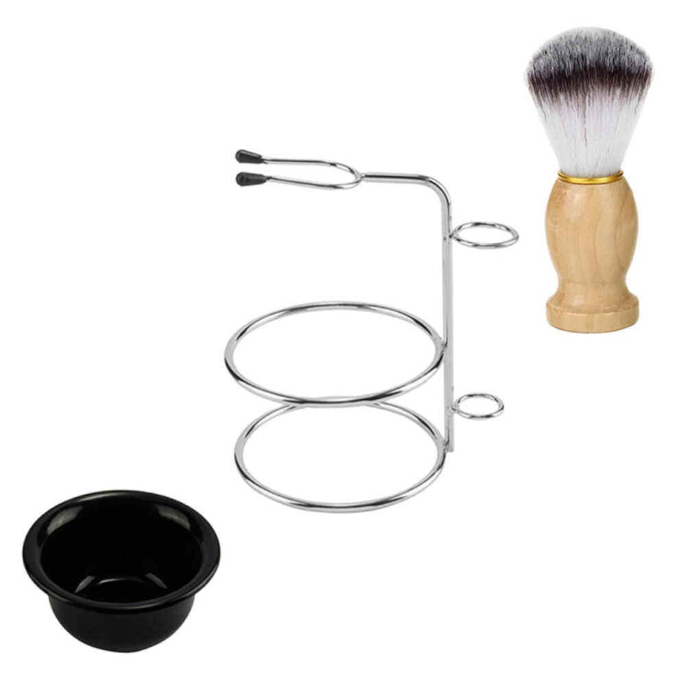 1 Set Razor Brush Holder Shaving Brush Stand Stainless Steel
