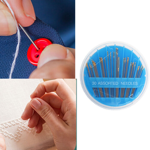 Sturdy Alloy Sewing Needle In Round Plastic Case for-Black 2