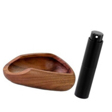 Wooden Coffee Beans Dosing Cup Sprayer Bottle-Black walnut suit