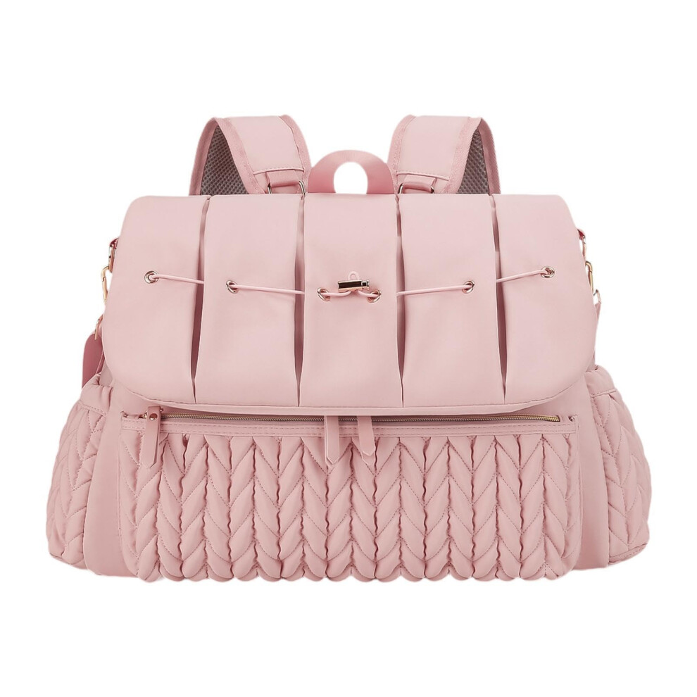 Diaper Bag, Backpack, Mommy Bag, Multifunctional, Large Capacity, Waterproof Diaper Bag, Diaper Bag For Keys, Bottles, Phone, Pink