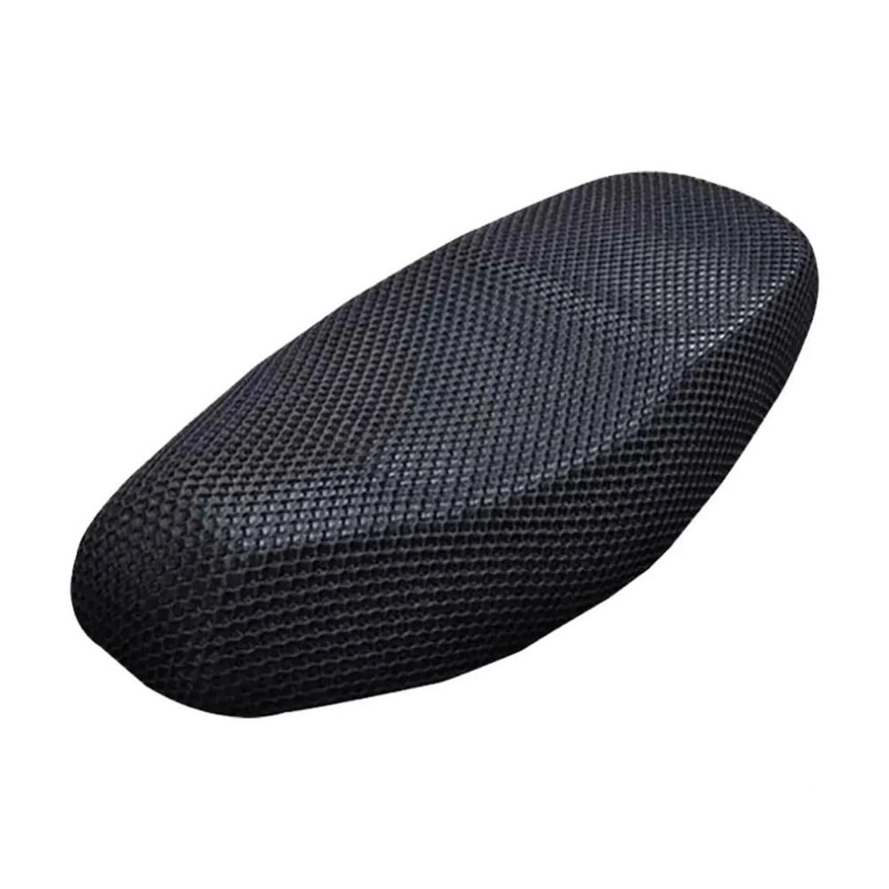 Antislip 3D Mesh Fabric Seat Cover Breathable Waterproof Motorcycle Seat Cover For Motorbike Scooter 75X55/47X35cm Black 9189345993268