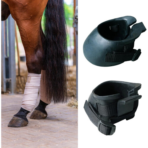 Horse Boots 1 Pair Rubber Protective Sturdy Thick Replacement For Wound Care 1