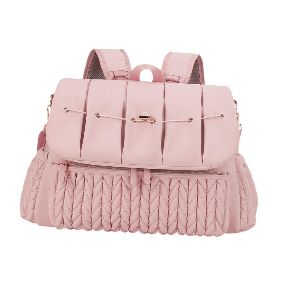 Diaper Bag, Backpack, Diaper Bag For Mom And Dad, Large Capacity, Waterproof, Multifunctional, Diaper Bag For Bottles And Toys, Pink
