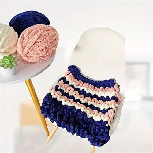 Blanket Extra Thick HandWoven Chenille Large Size DIY Knitting Color A 2