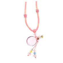 Tire hair pendant necklace, aromatherapy locket pendant bottle, fashionable pendant necklace, glass pendant, white and pink