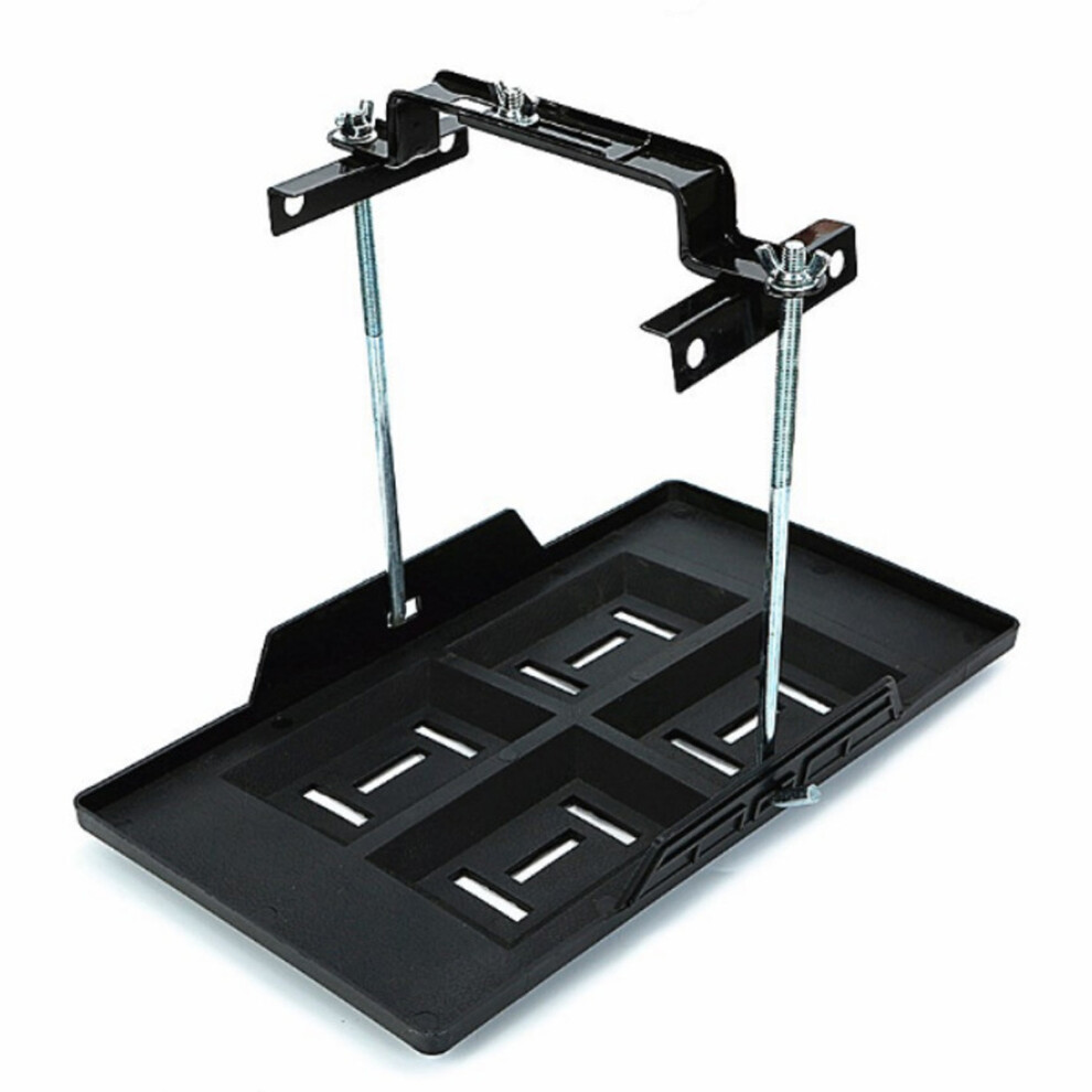 Battery Hold Down Tray, Universal Fit Battery Tray Holder With Adjustable Bracket Clamp, Durable Construction Metal Battery Mount Kit For Cars Boats 9009791600704