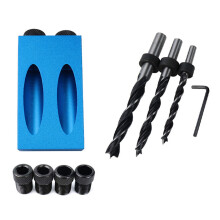 Pocket Hole Jig Kit, Woodworking Inclined Hole Jig with 15 Degree Drilling Angle and Dual Pocket Design, Carpentry Locator for Accurate Screw Joints,